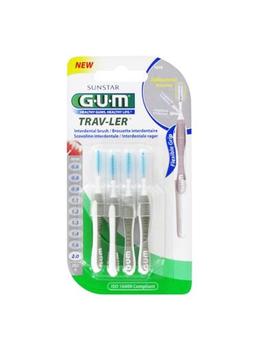 Sunstar GUM Trav-Ler Szczoteczki międzyzębowe 2,0 mm, 4 sztuki zdjęcie