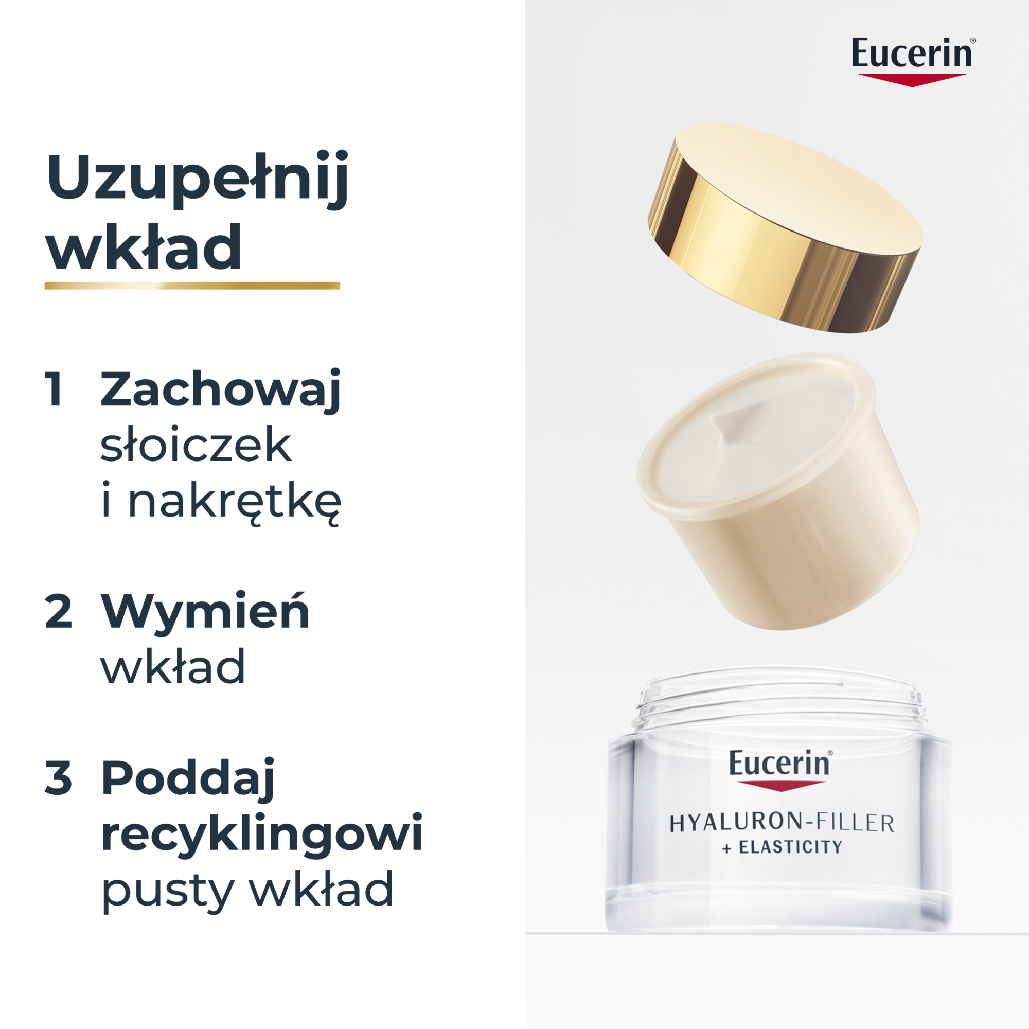 Eucerin Hyaluron-filler + elasticity krem na noc do skóry dojrzałej przeciwzmarszczkowy, refill, 50 ml