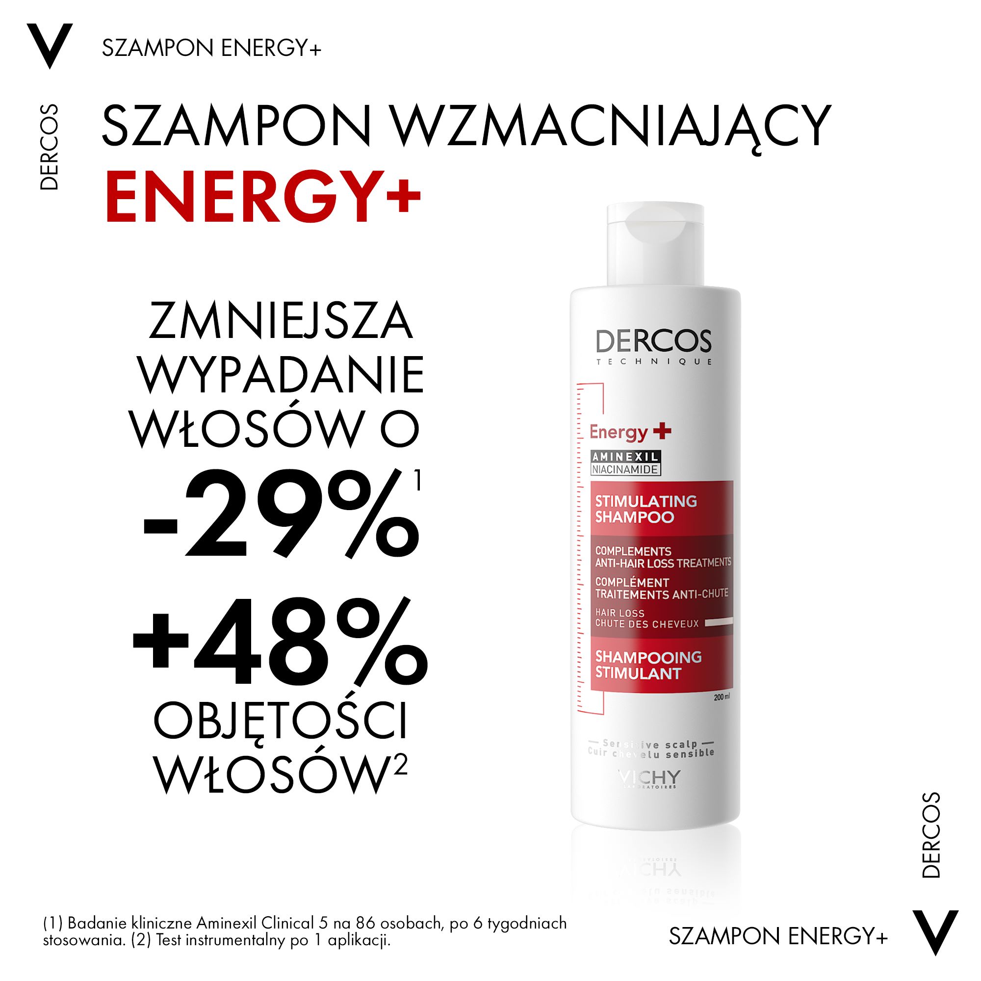 Vichy Dercos Energy+ wzmacniający szampon do włosów, 400 ml