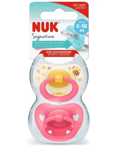 NUK Signature smoczek silikonowy uspokajający 6-18m 2 sztuki [10736680] zdjęcie