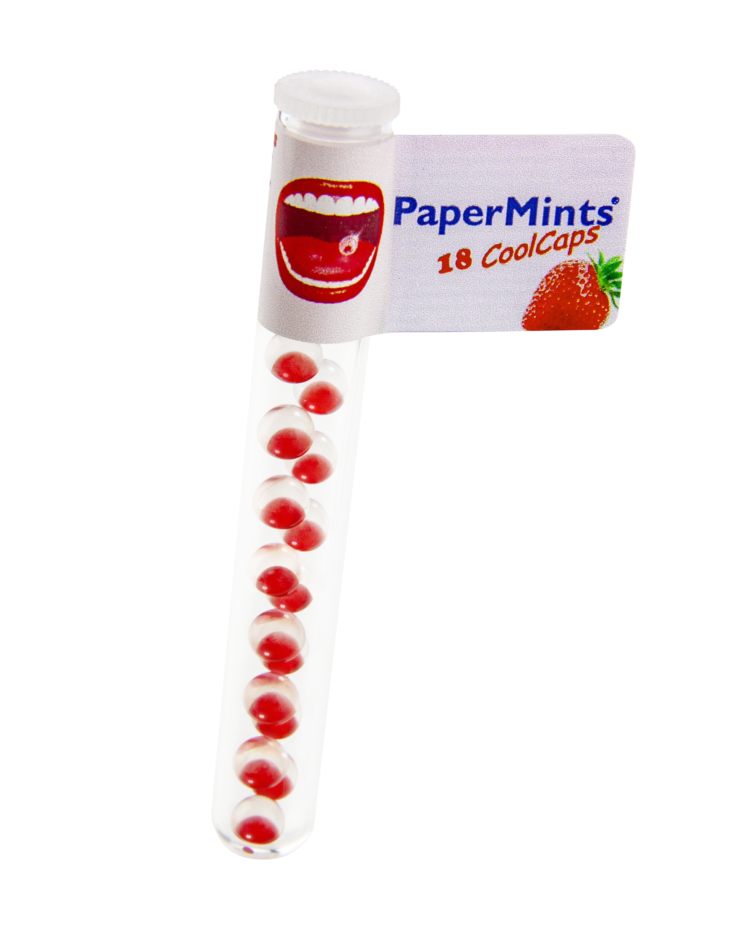 Paper Mints Cool Caps, truskawkowe kapsułki odświeżające oddech, bez cukru, 18 sztuk