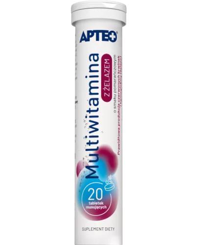 Apteo Multiwitamina z żelazem o smaku pomarańczowym 20 tabletek musujących zdjęcie