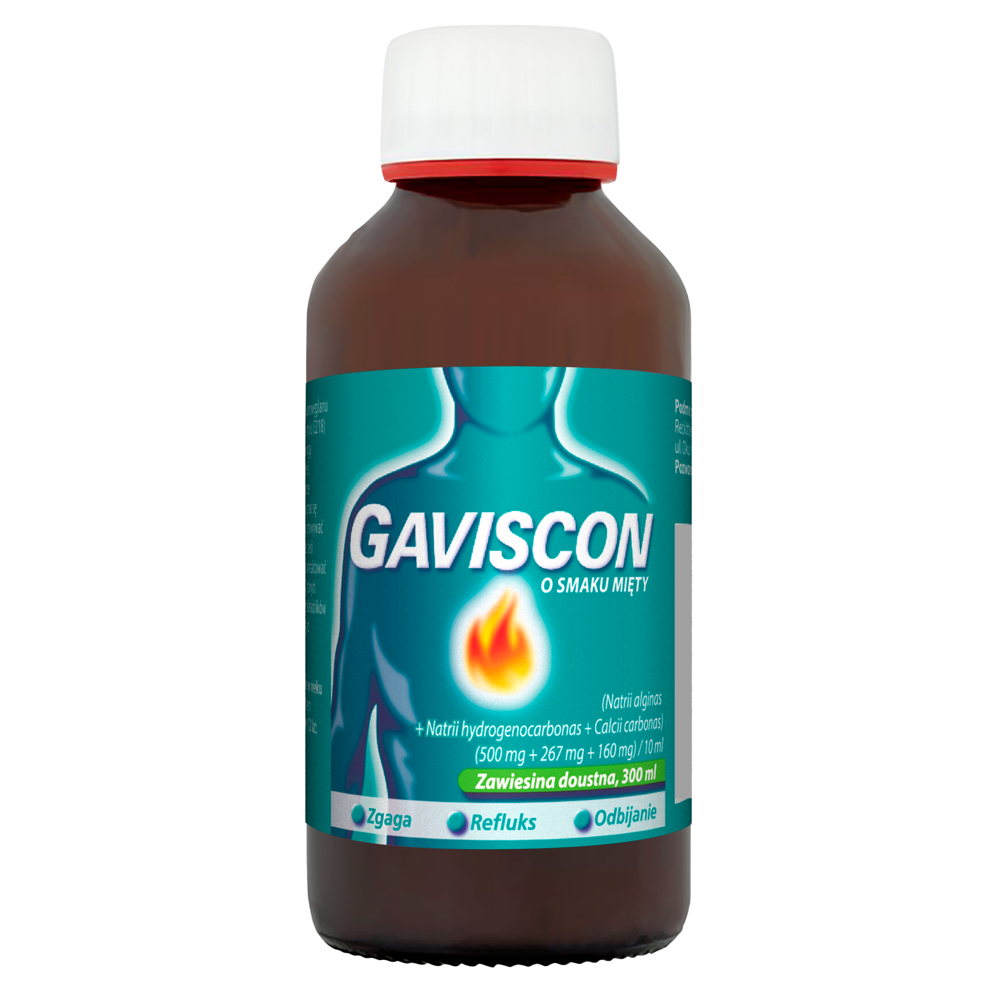 Gaviscon o smaku mięty, zawiesina doustna na zgagę i niestrawność, 300 ml zdjęcie