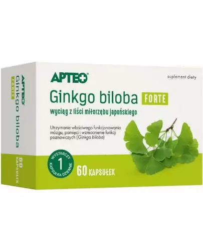 Apteo Ginkgo biloba forte 60 kapułek zdjęcie