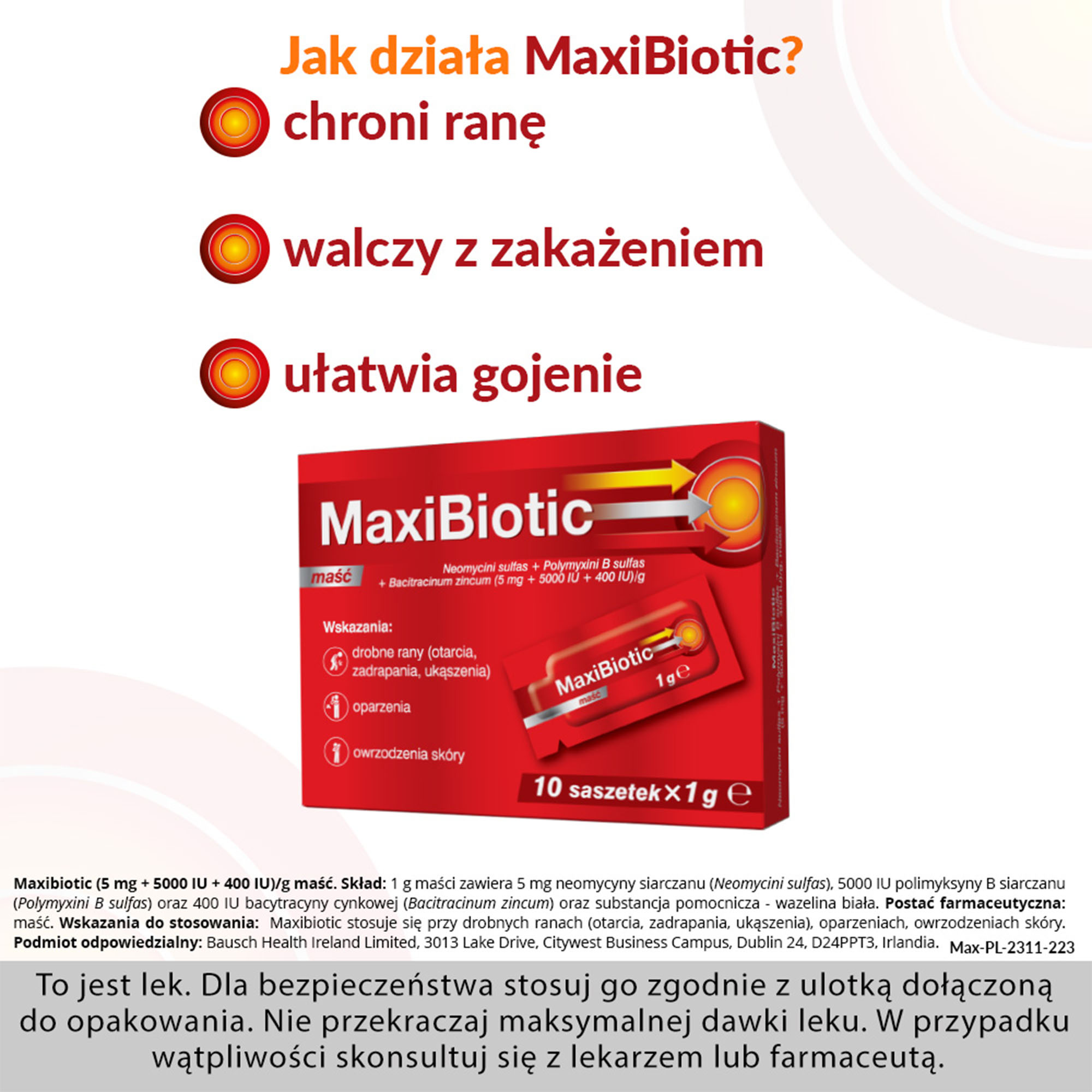Maxibiotic maść 10 x 1 g