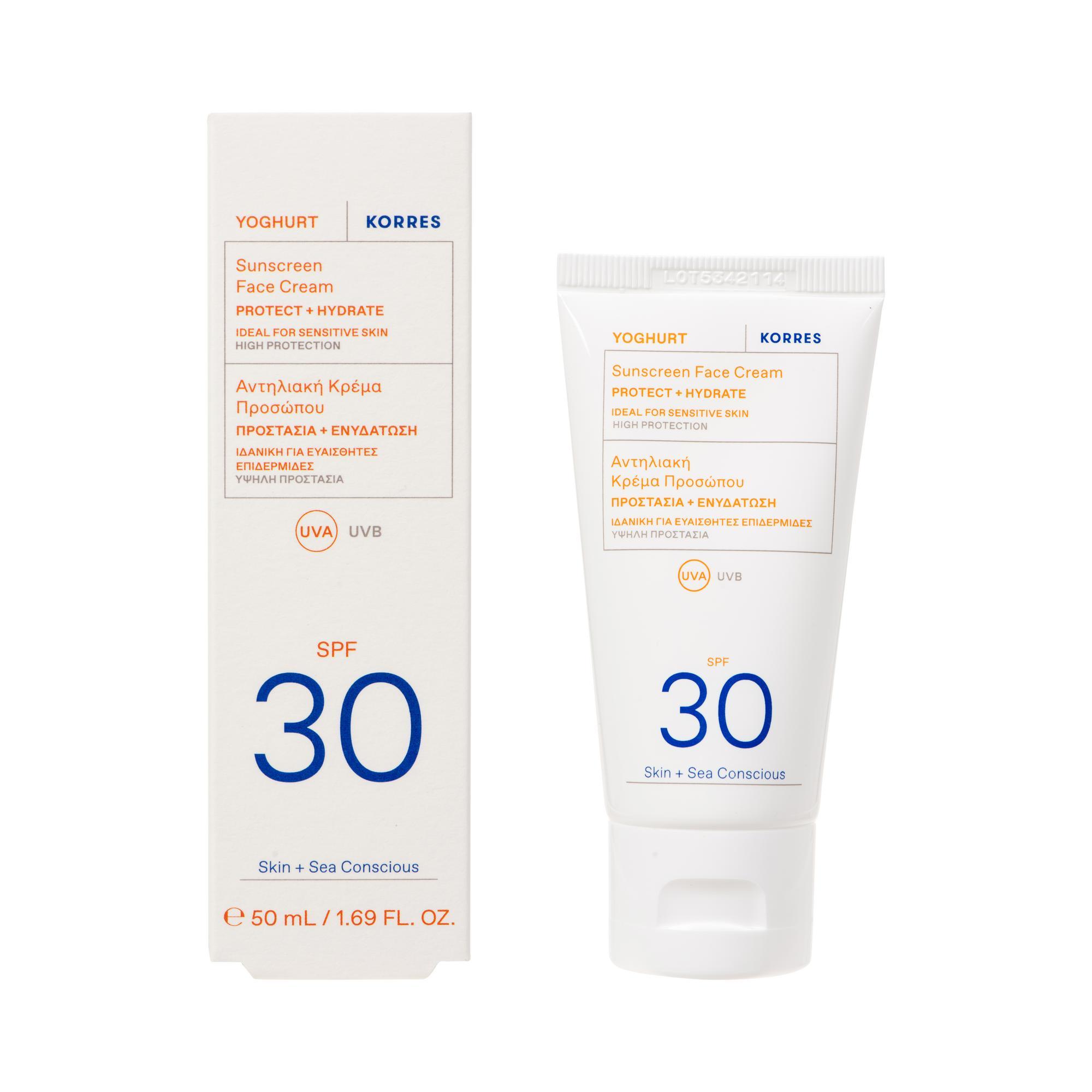 Korres Yoghurt, krem ochonny do twarzy SPF 30, 50 ml