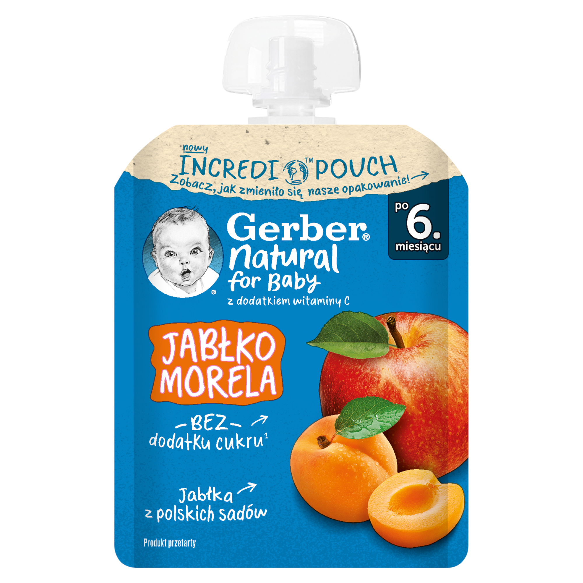 Gerber Natural For Baby Deserek jabłko-morela po 6. miesiącu, 80 g zdjęcie