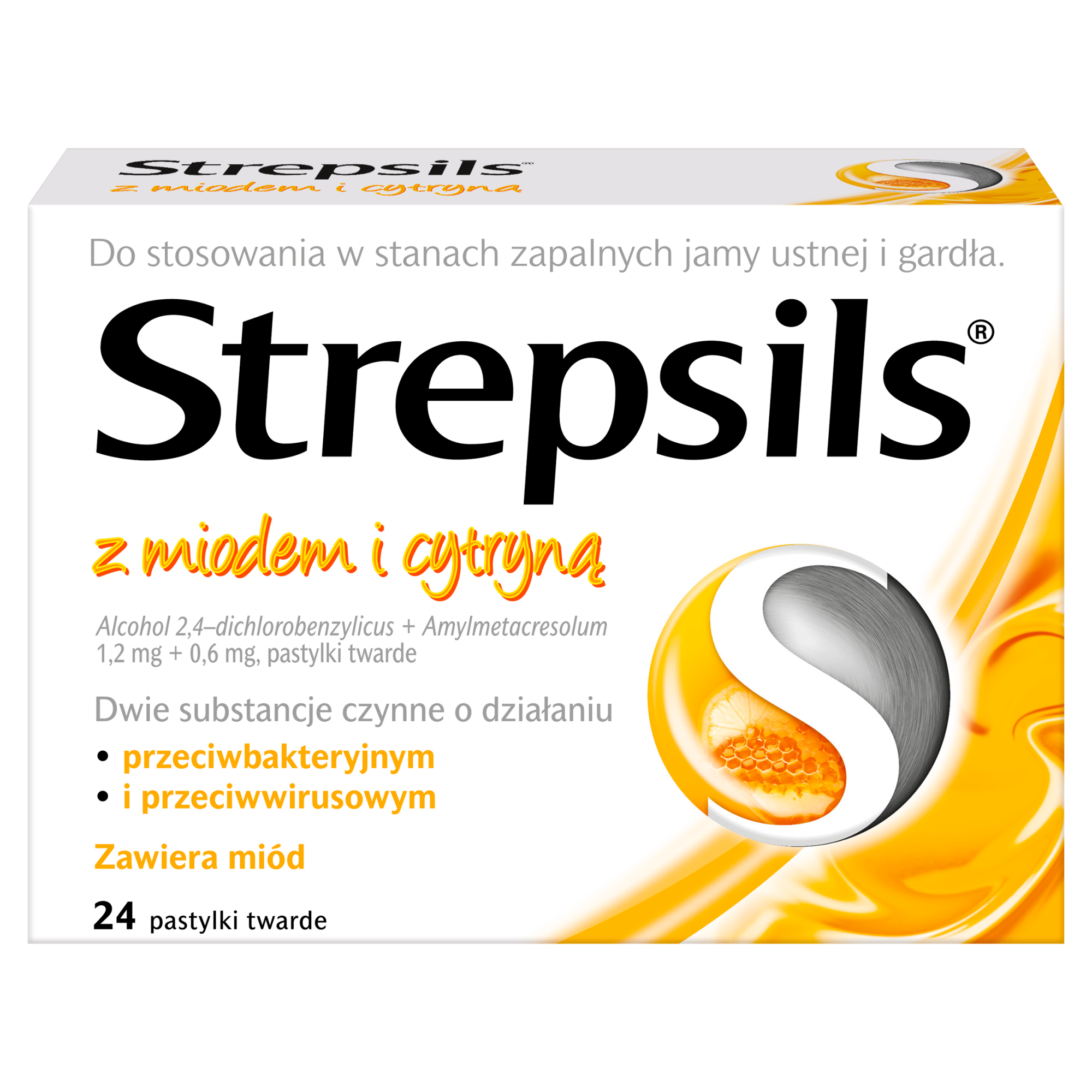 Strepsils z miodem i cytryną 24 pastylki twarde zdjęcie