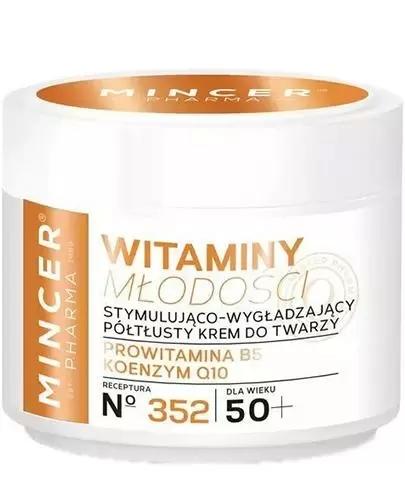 Mincer Pharma Witaminy Młodości N352 stymulująco-wygładzający półtłusty krem do twarzy 50+, 50 ml zdjęcie