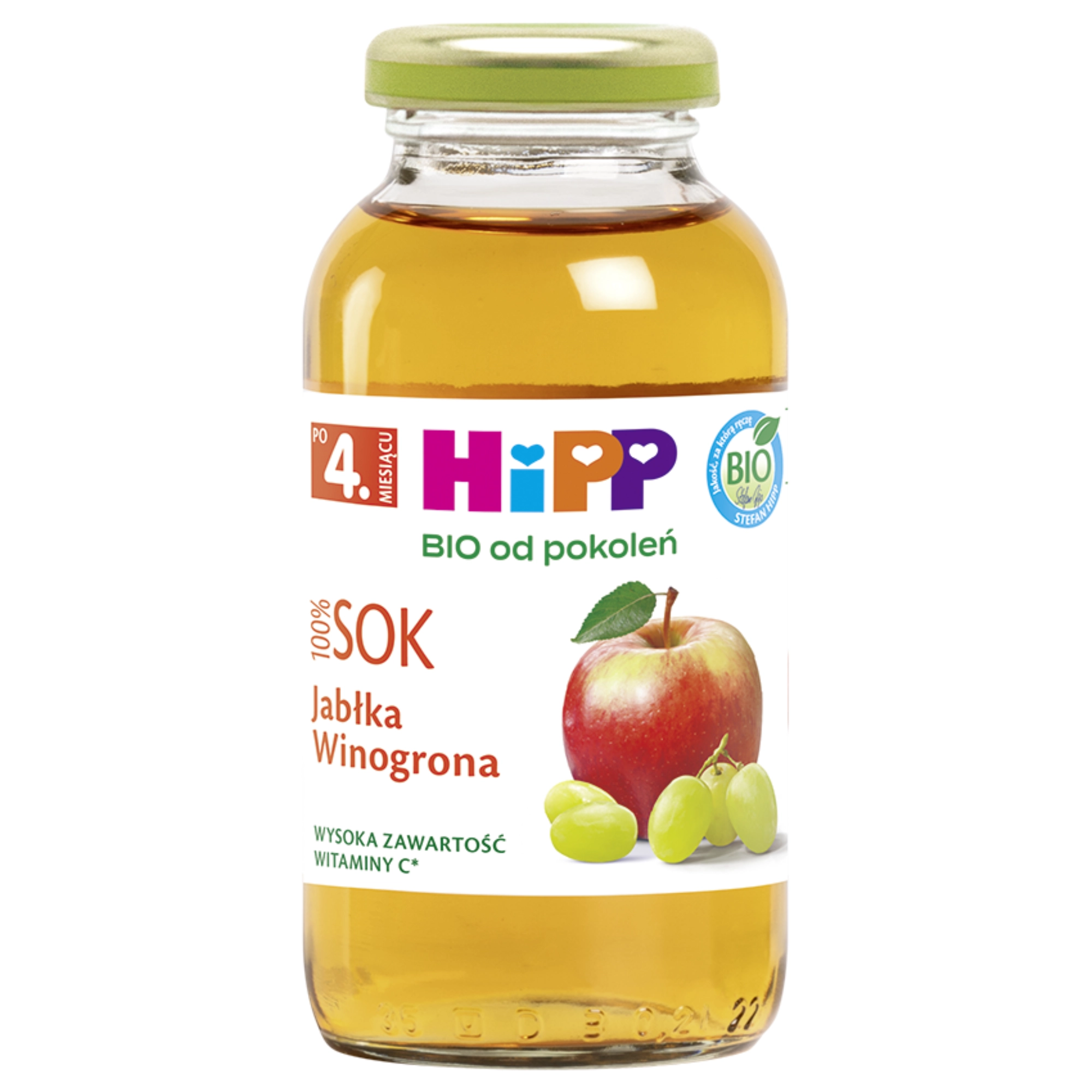 HiPP BIO Jabłka-Winogrona sok 100% po 4 miesiącu - 200 ml