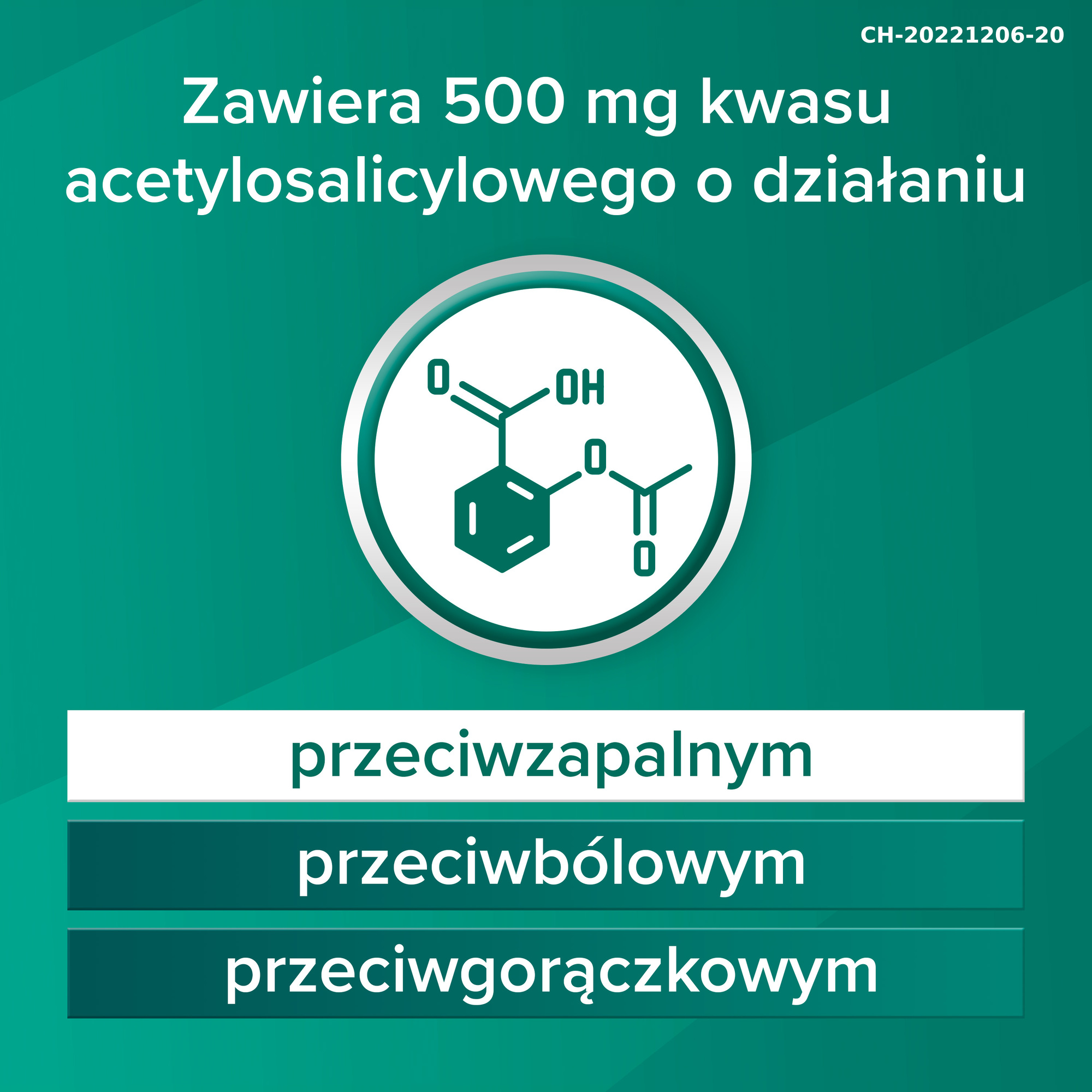 Aspirin, 500 mg, 100 tabletek