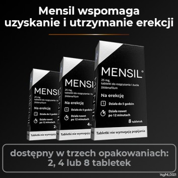 MENSIL 25mg - 2 tabl. Na problemy ze erekcją. - cena, opinie, właściwości
