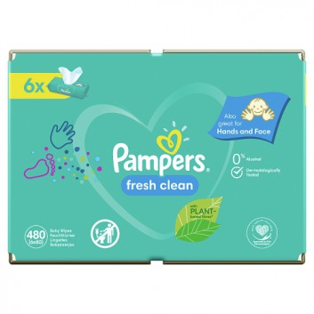 Pampers Fresh Clean chusteczki nawilżane, 6 x 80 szt.  
skład