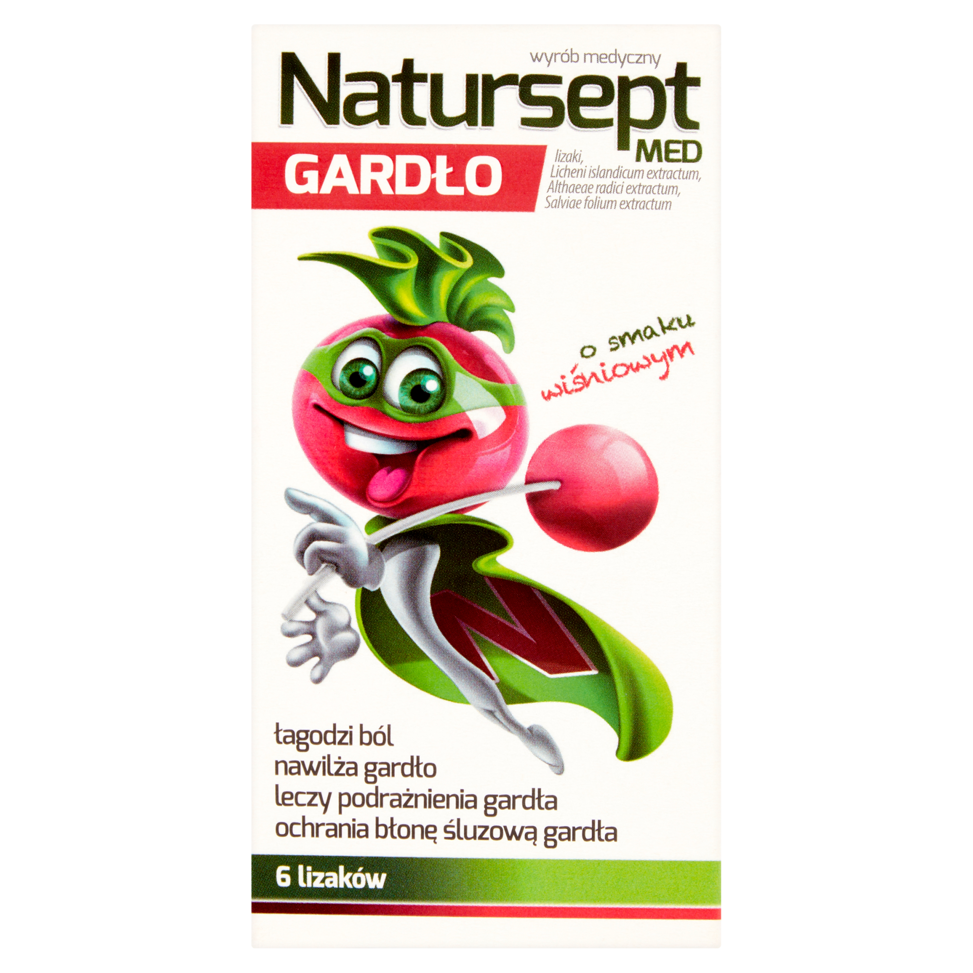 NATURSEPT MED Gardło Lizaki o smaku wiśniowym - 6 szt. zdjęcie