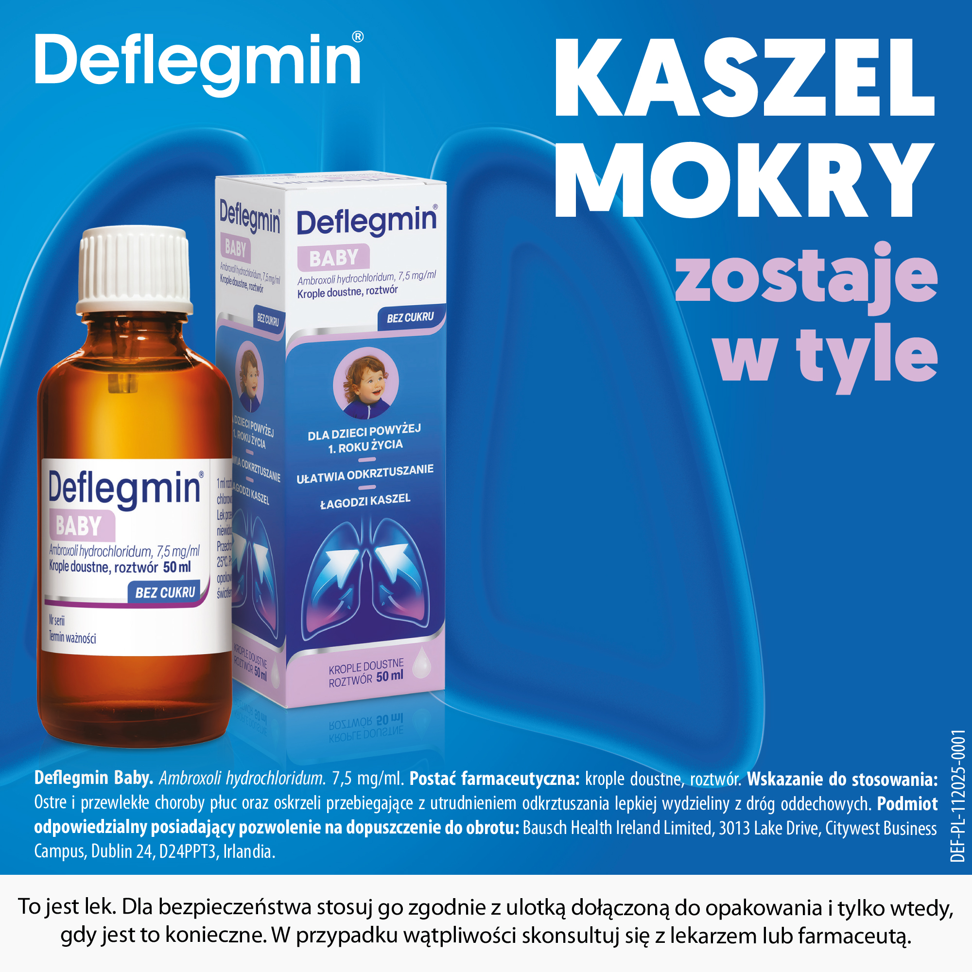 Deflegmin Baby 7,5mg/ml, krople doustne, roztwór 50 ml