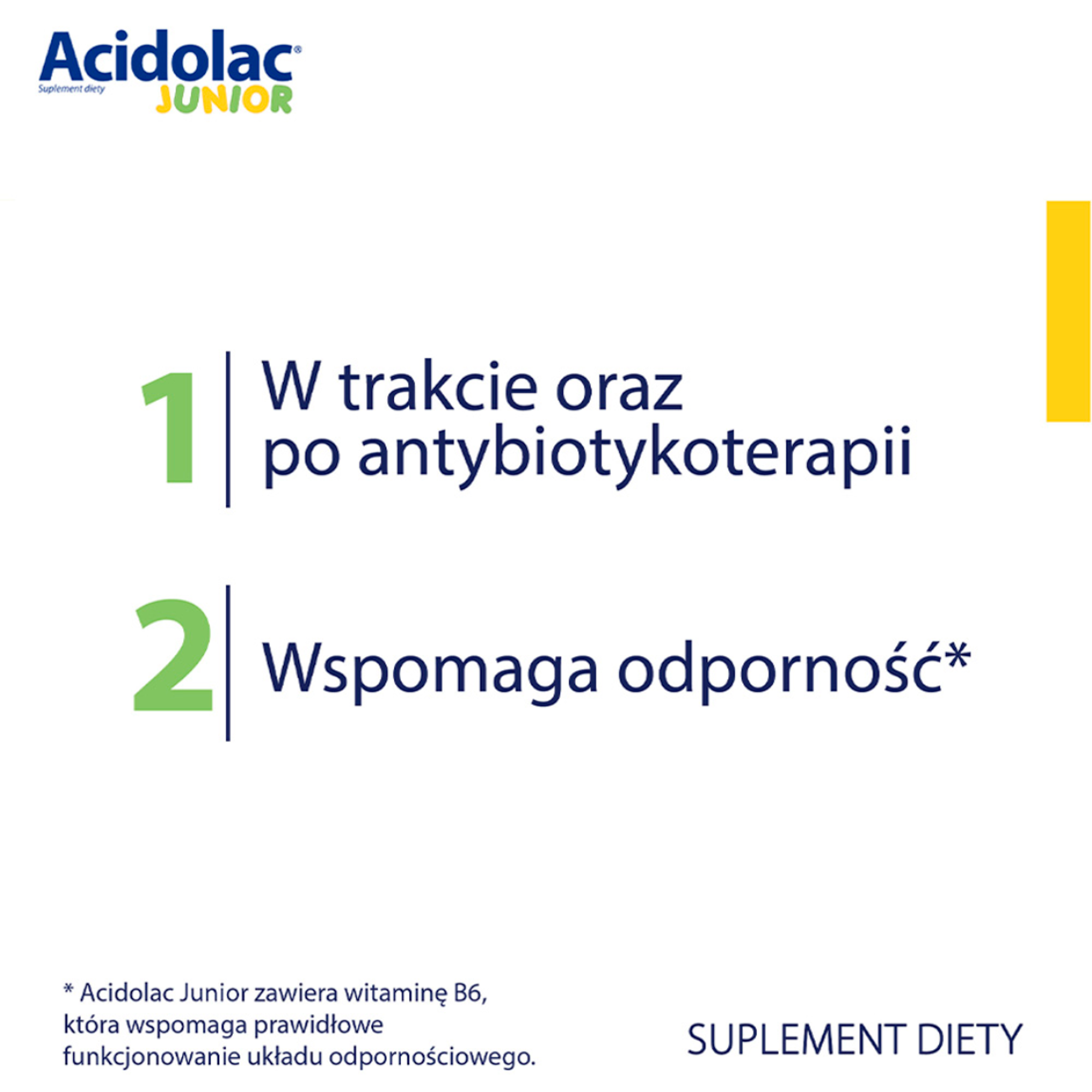 Acidolac Junior o smaku białej czekolady 20 misio-tabletek