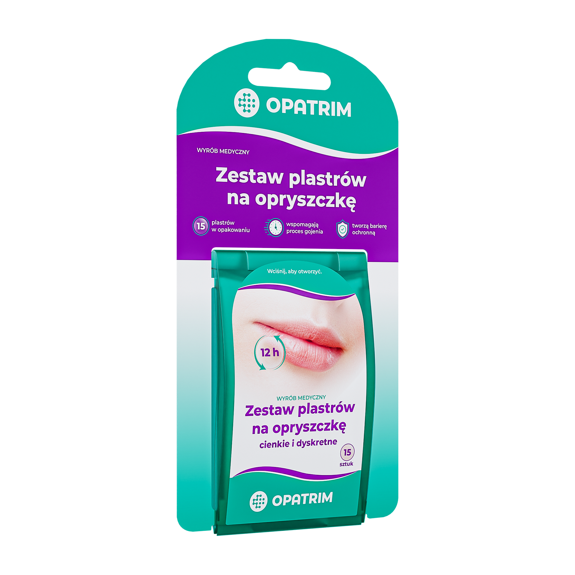 Opatrim Zestaw plastrów na opryszczkę, 15 sztuk
