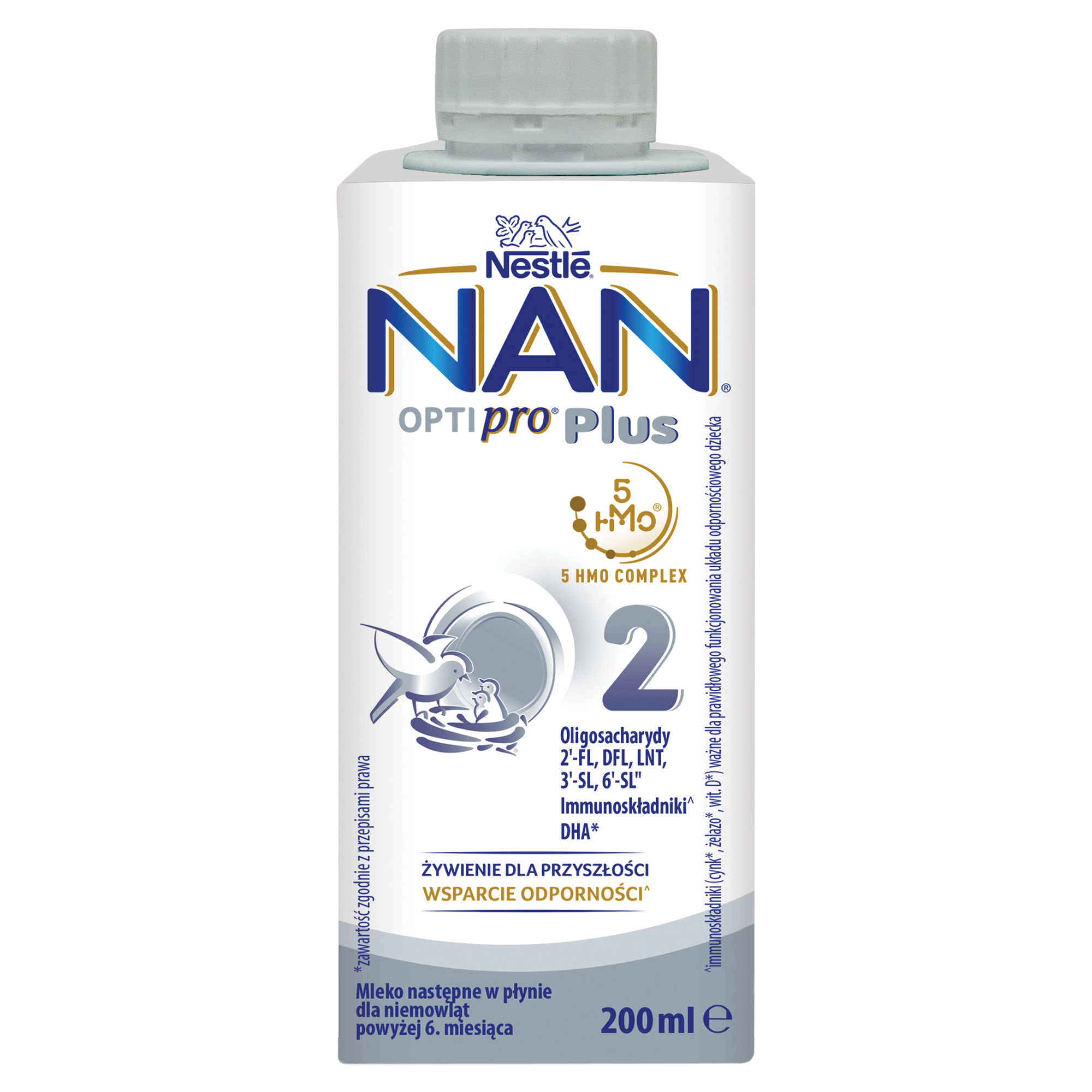 Nestle Nan Optipro Plus 2 HMO Mleko następne w płynie dla niemowląt powyżej 6. miesiąca 200 ml zdjęcie