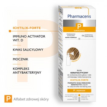 PHARMACERIS P ICHTILIX-FORTE Płyn keratolityczny do owłosionej skóry głowy i ciała - 125 ml
