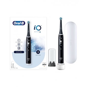 Oral-B iO Series 6 Black Lava Szczoteczka elektryczna z technologią magnetyczną iO, 1 sztuka