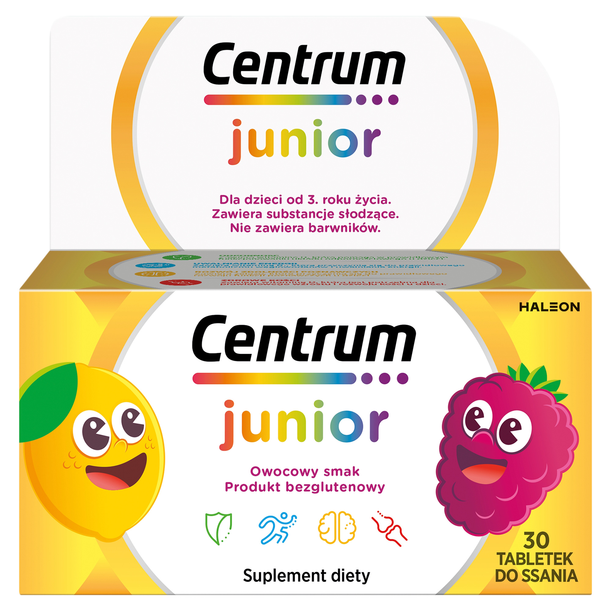 Centrum Junior witaminy dla dzieci 4+, tabletki do ssania, 30 sztuk