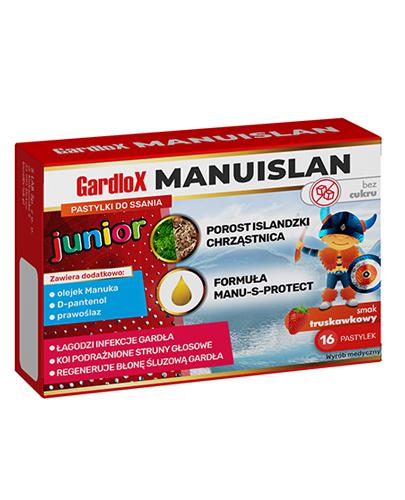 Gardlox Manuislan Junior pastylki do ssania o smaku truskawkowym 16 pastylek zdjęcie