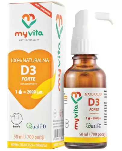 MyVita Naturalna D3 Forte witamina D 2000 j.m. krople 50 ml zdjęcie