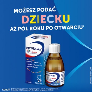 MUCOSOLVAN MINI, syrop na kaszel u dziecka o smaku owoców leśnych, 100 ml