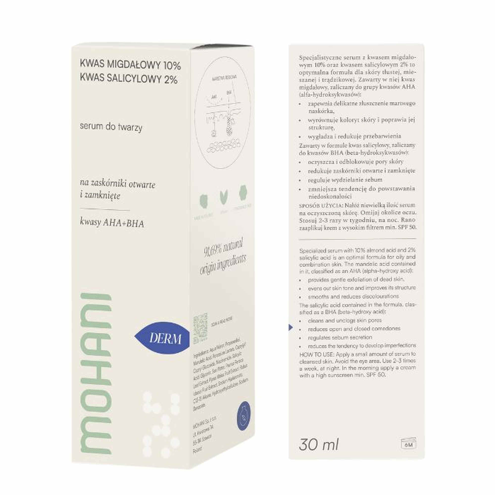 Mohani, serum z kwasem migdałowym 10%, 30 ml
