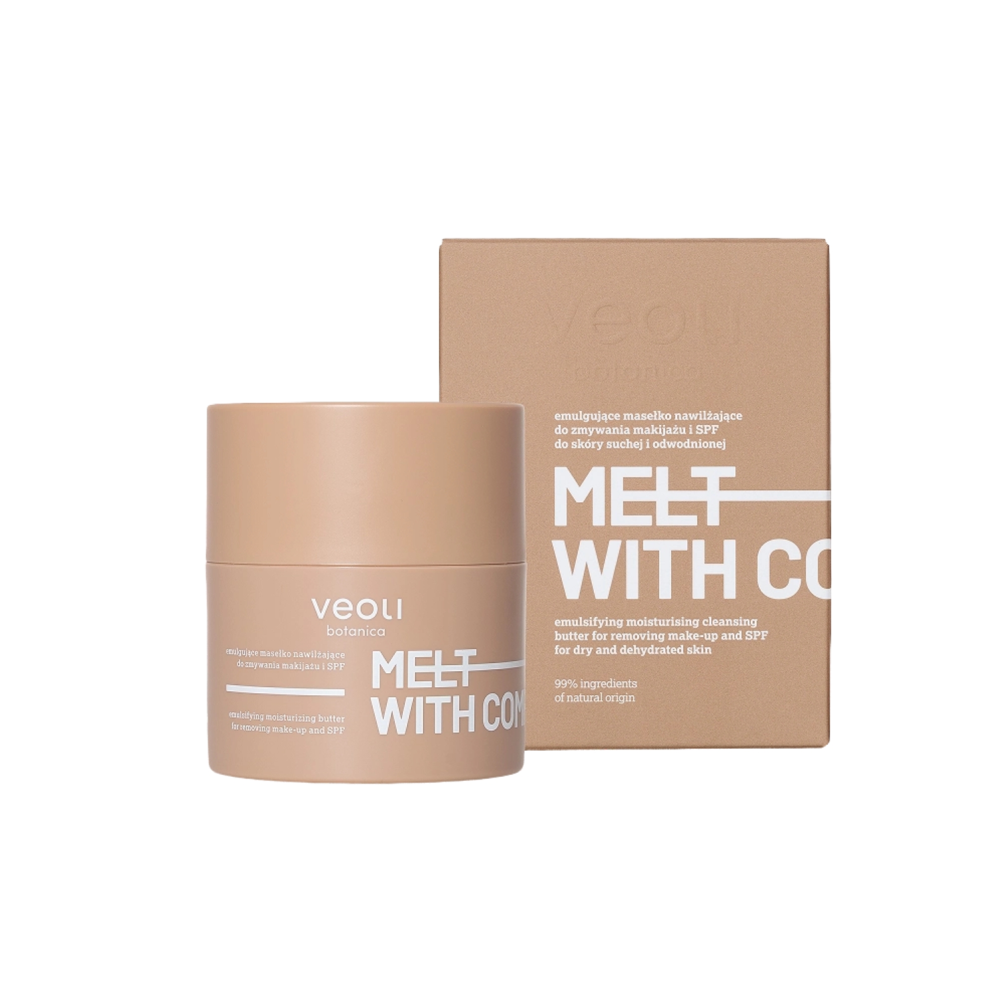 Veoli Botanica Melt With Comfort Emulgujące masełko nawilżające do zmywania makijażu i SPF, 40 g