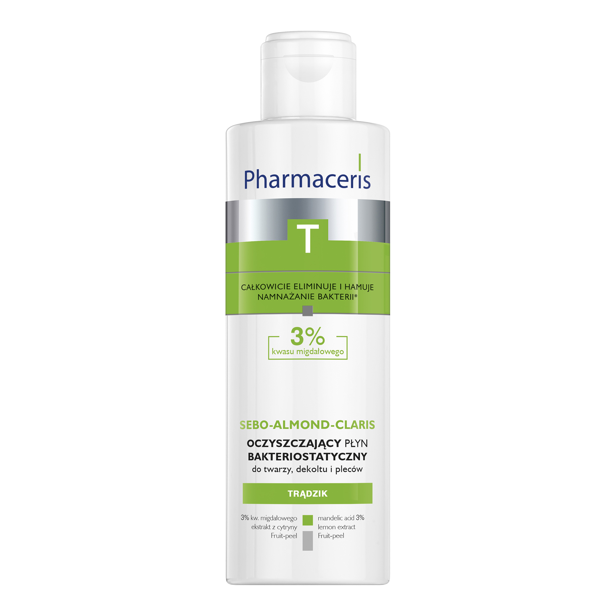 Pharmaceris T Sebo-Almond-Claris, oczyszczający płyn bakteriostatyczny, 3% kwasu migdałowego, 190 ml zdjęcie