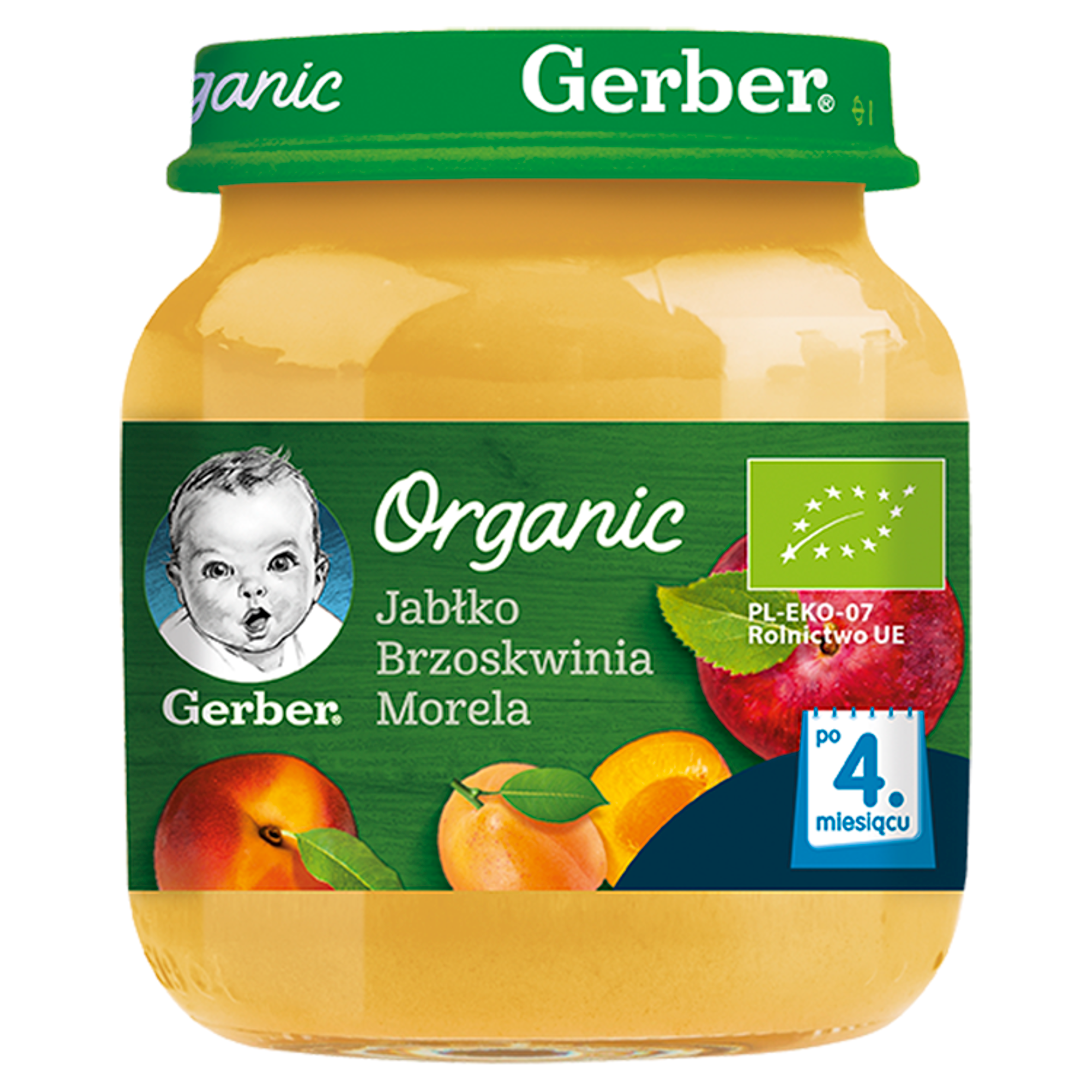 Nestlé Gerber Organic Jabłko brzoskwinia morela po 4 miesiącu 125 g zdjęcie