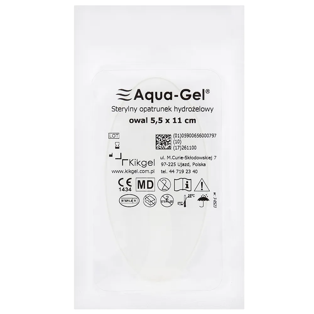 Aqua-Gel sterylny opatrunek hydrożelowy rozmiar 5,5 x 11 cm, 1 sztuka zdjęcie