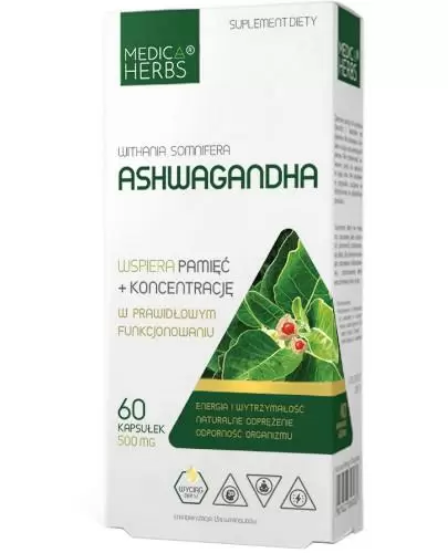 Medica Herbs Ashwagandha 60 kapsułek zdjęcie