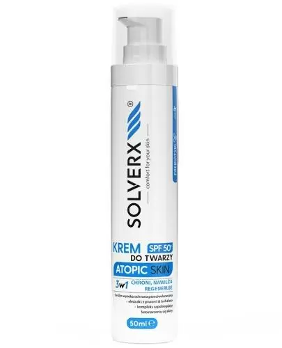 Solverx Atopic Skin krem do twarzy z SPF50+ 3w1 50 ml zdjęcie