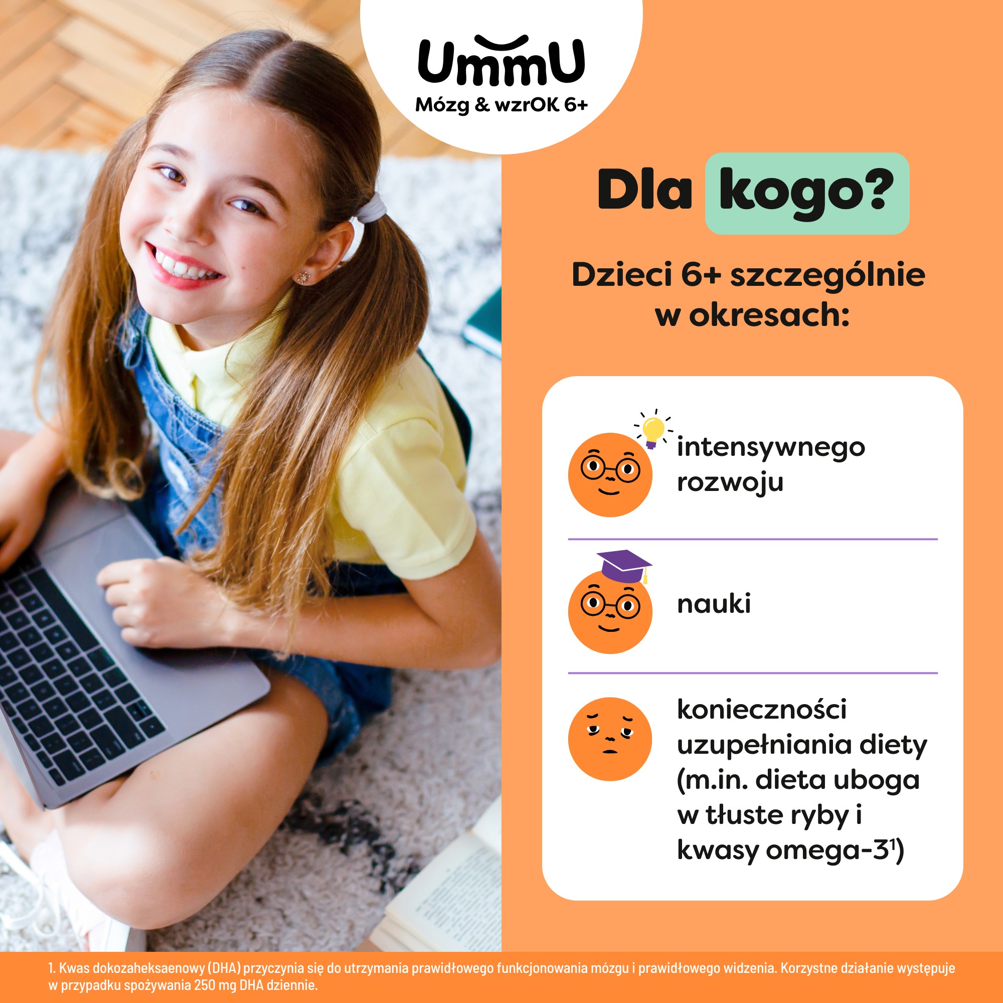UmmU Mózg&wzrok 6+ płyn, 150 ml