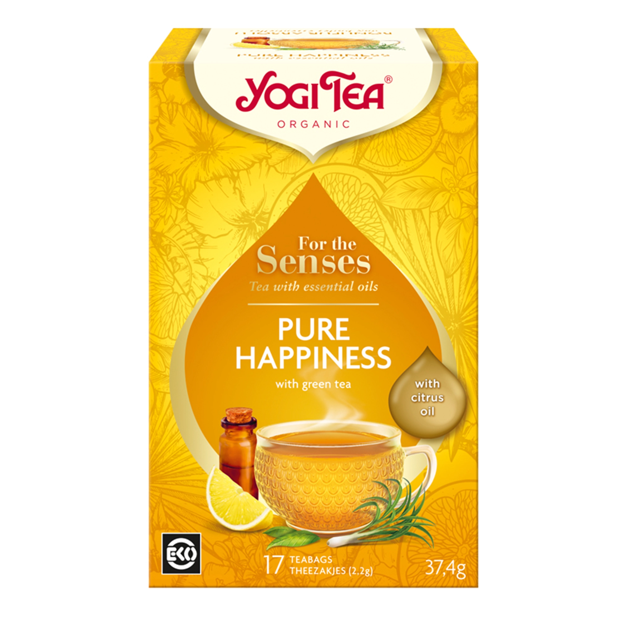 Yogi Tea For the Senses Herbata Pure Happiness Czysta radość BIO - 20 sasz. zdjęcie