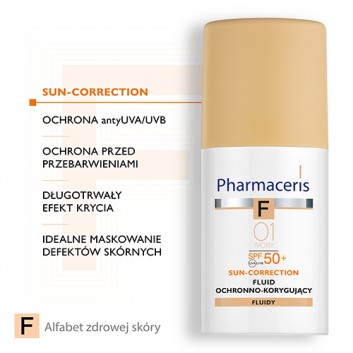 PHARMACERIS F Fluid ochronno-korygujący SPF50+ 01 ivory - 30 ml