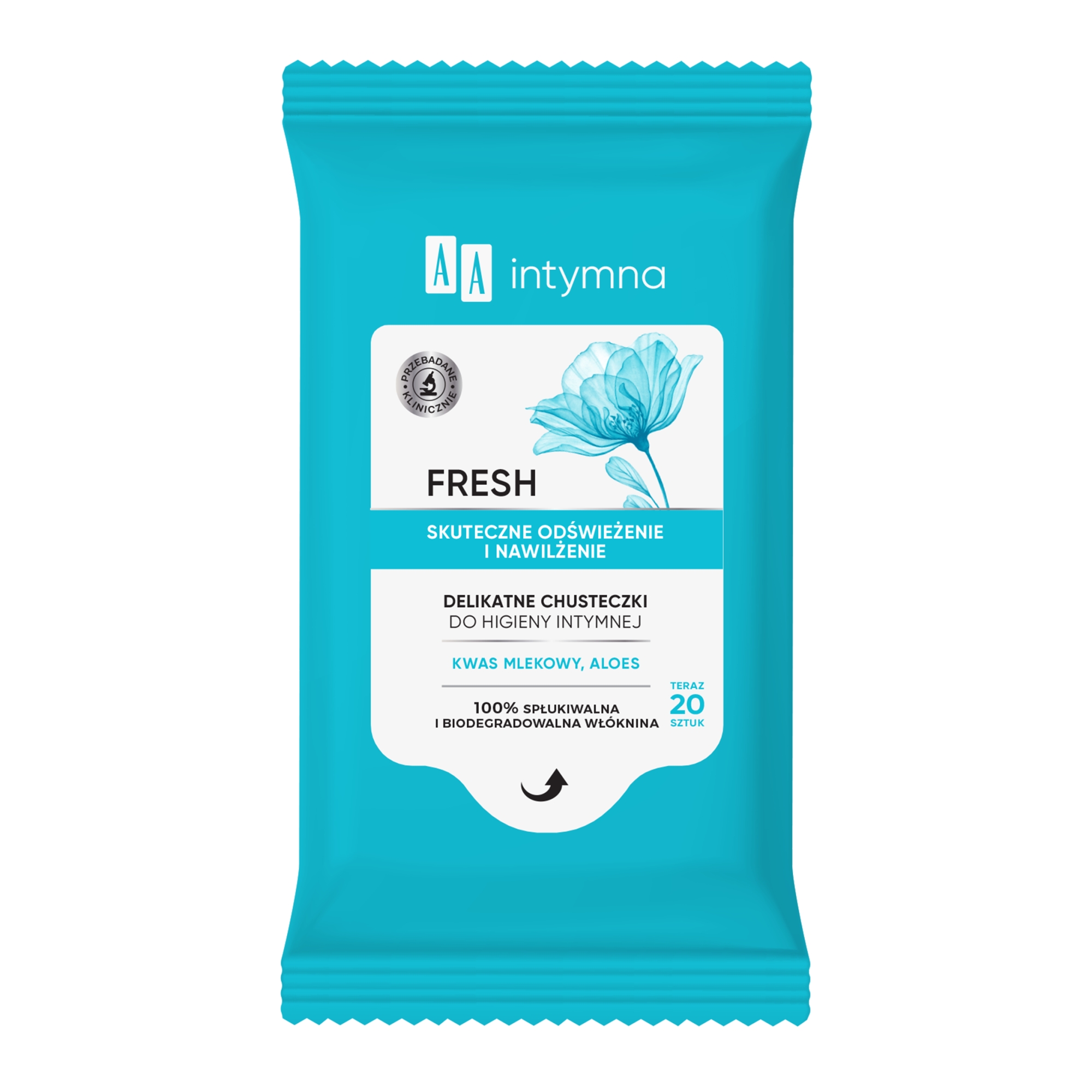 AA Intymna chusteczki do higieny intymnej fresh 20 sztuk zdjęcie