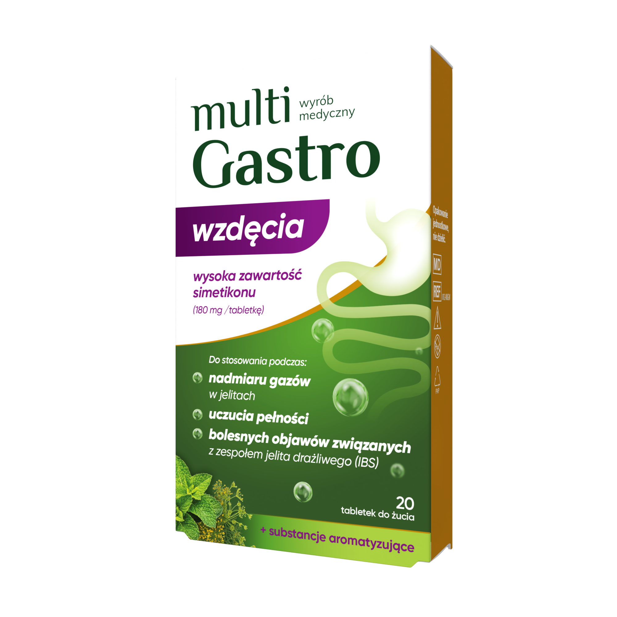 Multi Gastro wzdęcia, tabletki do żucia, 20 sztuk zdjęcie