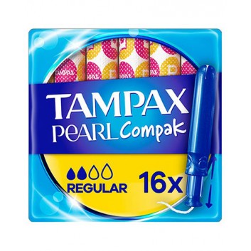 Tampax Pearl Compak Regular Tampony z aplikatorem - 16 szt. - cena, opinie, właściwości