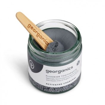 Georganics, Organiczna pasta do zębów z fluorem w słoiku, Activated Charcoal, 60 ml