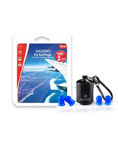 Haspro Fly Family Pack Earplugs Zatyczki do uszu do podróży dla dzieci i dorosłych - 2 pary  zdjęcie