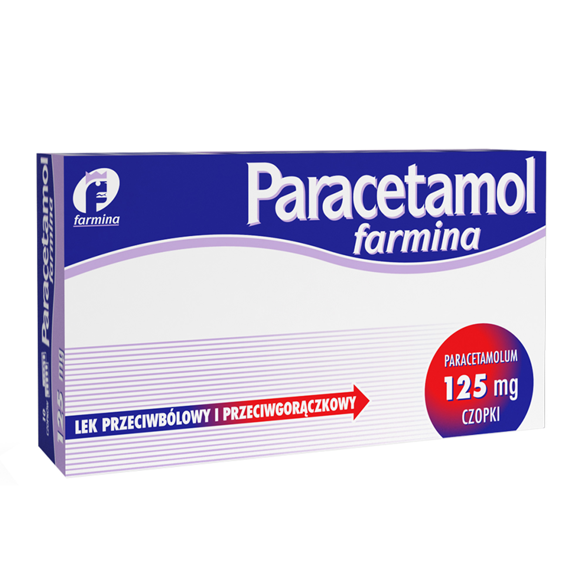Paracetamol Farmina czopki 125 mg 10 sztuk zdjęcie