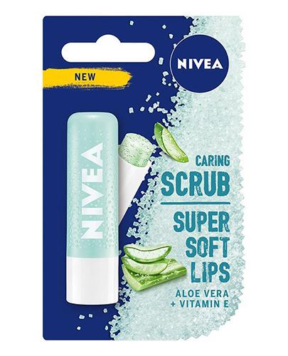 Nivea Caring Scrub Pielęgnujący peeling do ust Aloes + Vitamina E - 4,8 g zdjęcie