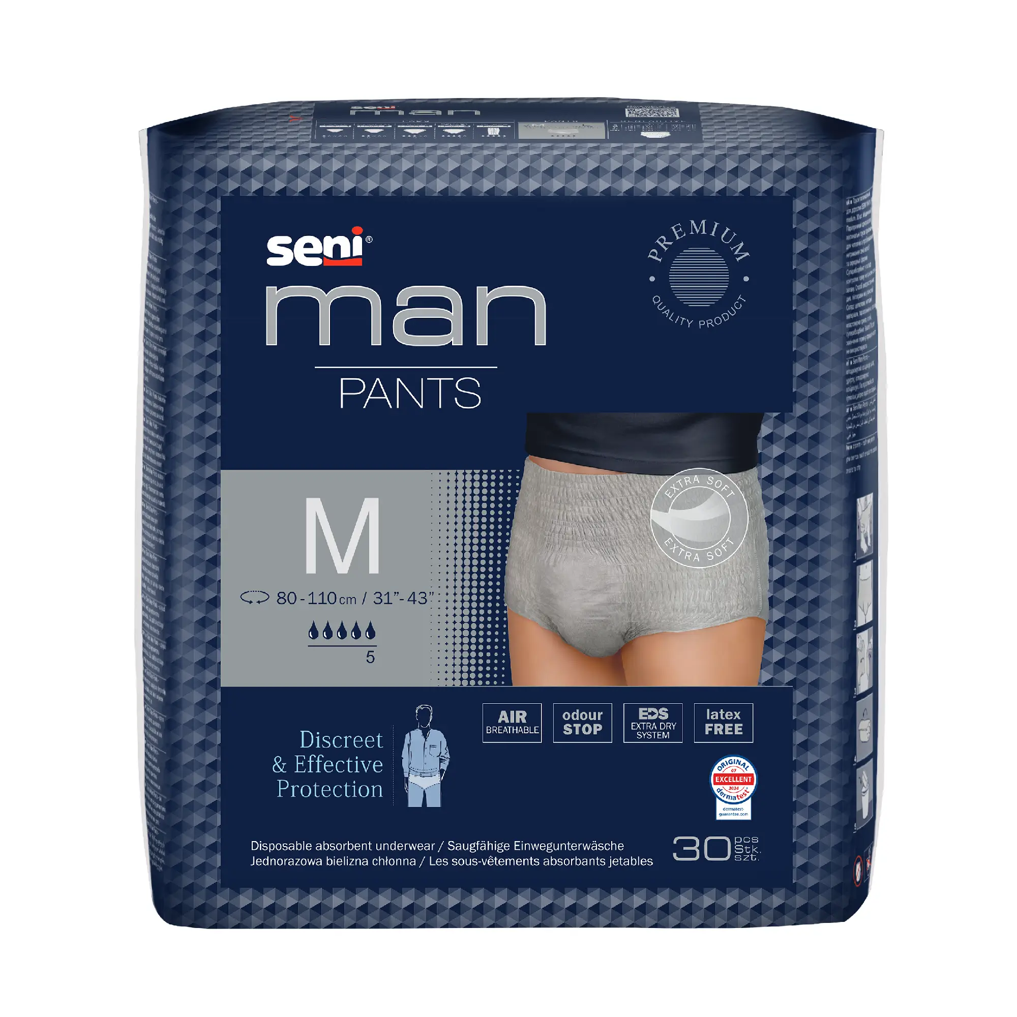 Seni Man Pants, Majtki chłonne, 5 kropli, rozmiar M, 30 sztuk zdjęcie