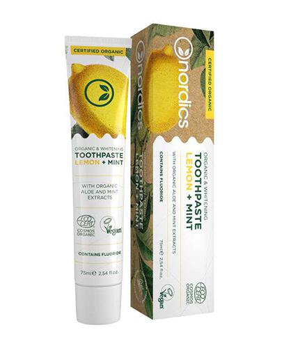 Nordics Ekologiczna Pasta do zębów Super White z fluorem, 75 ml cena, opinie, właściwości zdjęcie