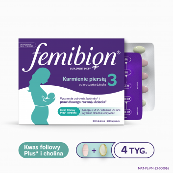 Femibion 3 Karmienie piersią, tabletki powlekane + kapsułki miękkie, 28 sztuk + 28 sztuk