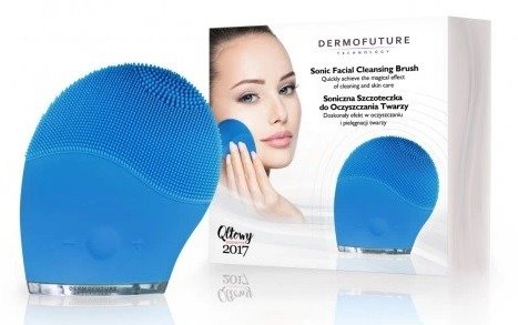 DermoFuture Soniczna szczoteczka do oczyszczania twarzy niebieska, 1 sztuka zdjęcie