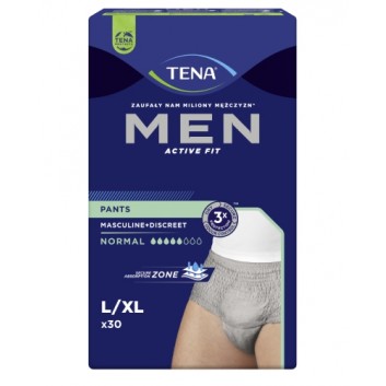 Tena Men Pants Normal Grey majtki chłonne dla mężczyzn rozmiar L/XL 30 sztuk